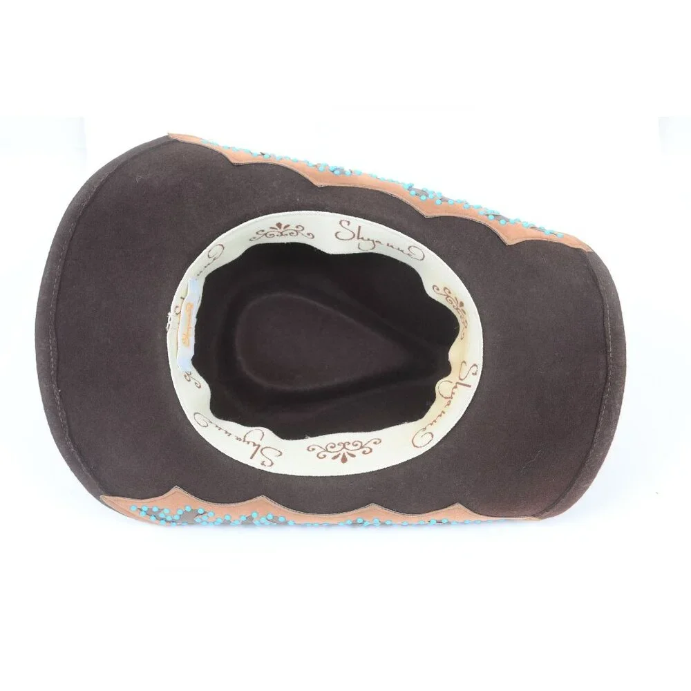 Shyanne® Women's Embellished Brim Felt Western Band‎ Cowgirl Hat Festival Cowboy